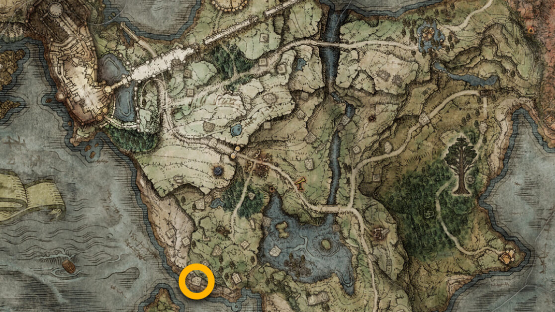 Posizione sulla mappa del mercante nomade a Elden Ring