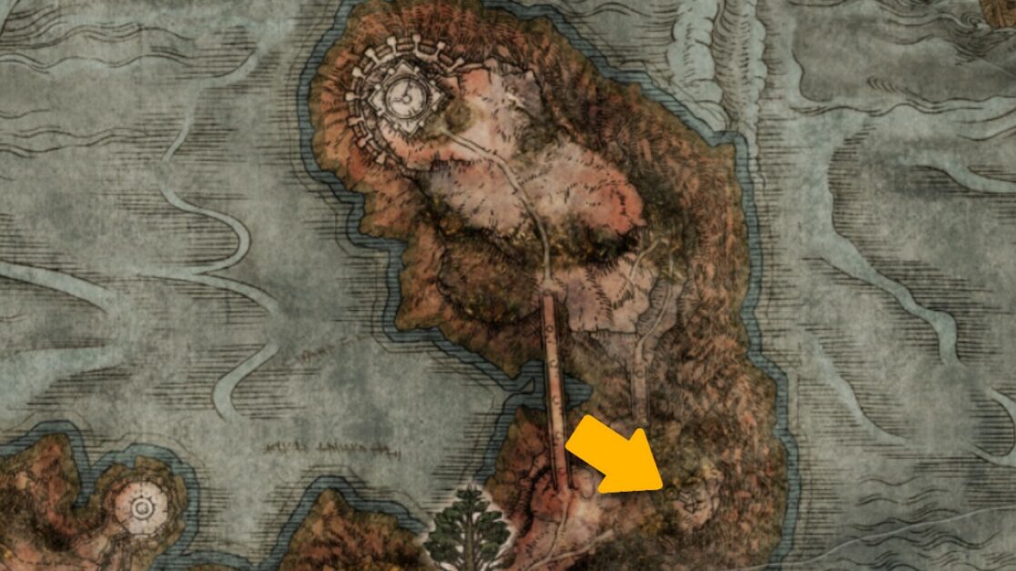 Posizione sulla mappa di Lenne's Rise a Elden Ring