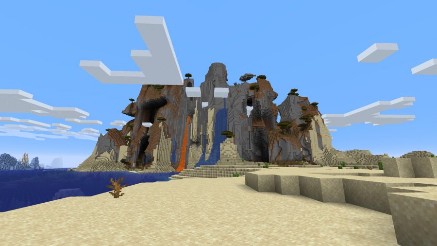 montagna di minecraft acqua e fuoco
