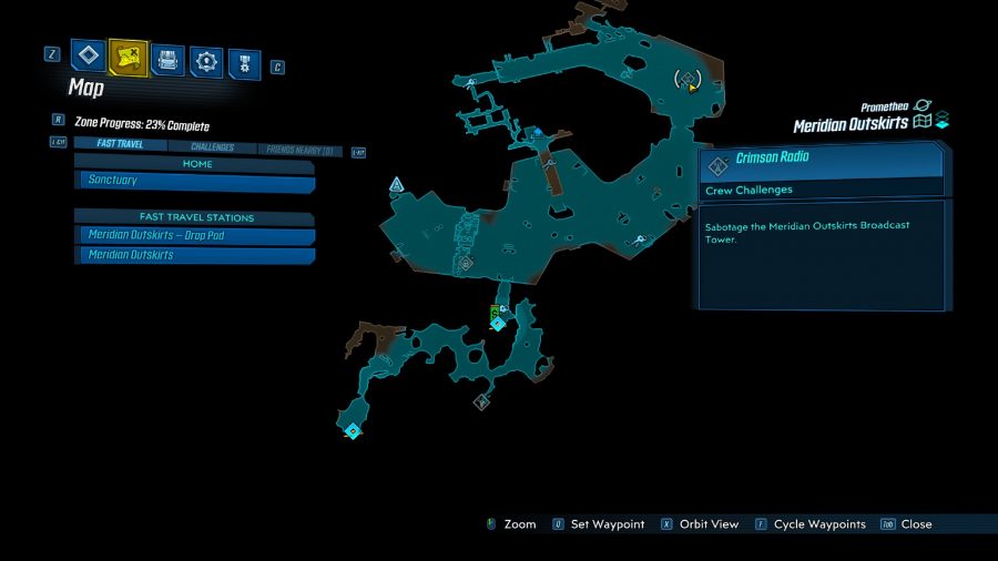 Borderlands 3, Crimson Radio station locations, Meridian Outskirts