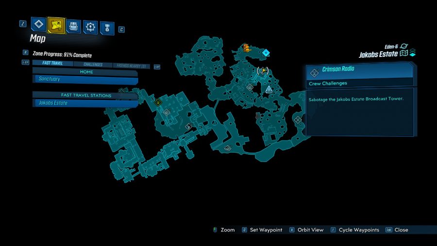 Borderlands 3, Crimson Radio station locations, Jakobs Estate