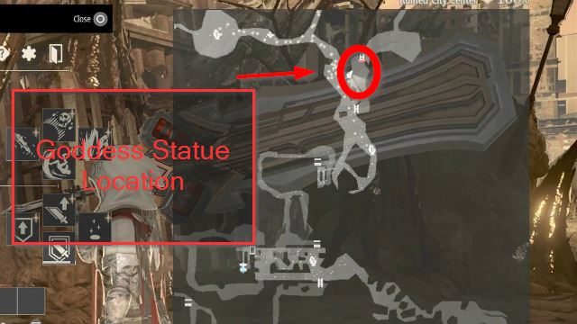 Code Vein
  Mappa della posizione della statua della dea