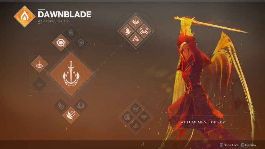 Albero della classe Dawnblade di Destiny 2 Warlock