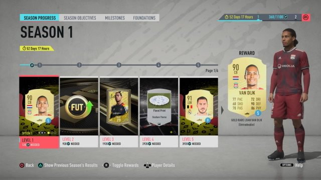 FIFA 20 Ultimi fine stagione stagione squadra 1