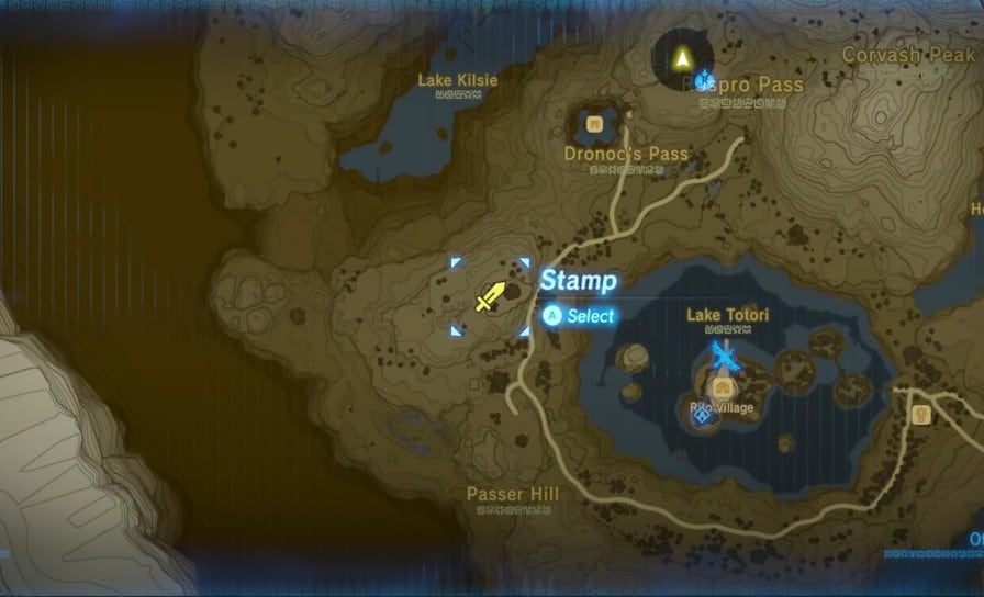 Posizione di Frostspear in Zelda BOTW