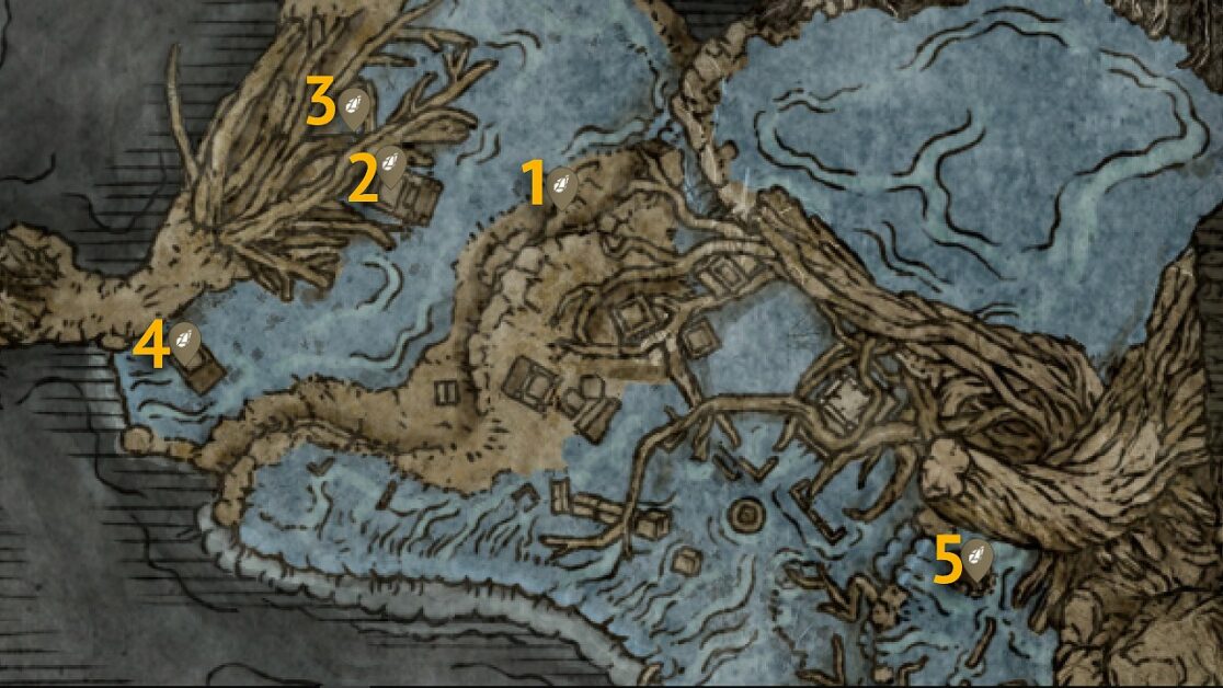 Deeproot Depths Dark Smithing Stone 7 posizioni sulla mappa in Elden Ring