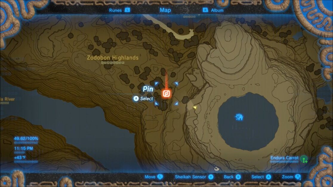 Posizione Zora Stone Monument #5 in Zelda BOTW
