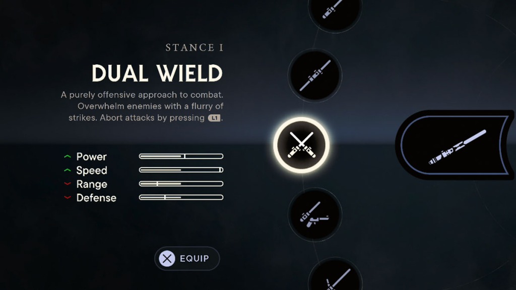 Star Wars Jedi Survivor Doppia posizione di impugnatura