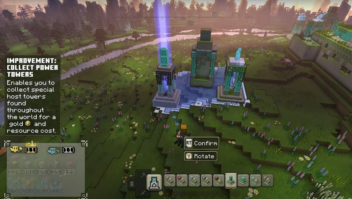 Come costruire e utilizzare le torri di potenza in Minecraft Legends