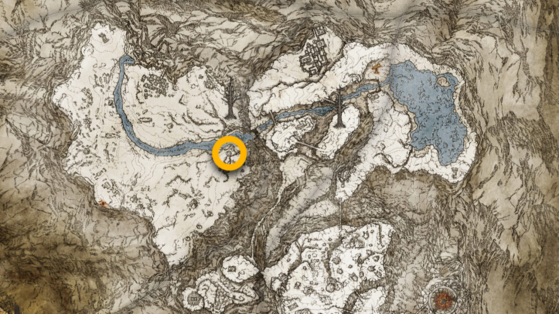 Posizione sulla mappa del talismano di Graven-Mass a Elden Ring