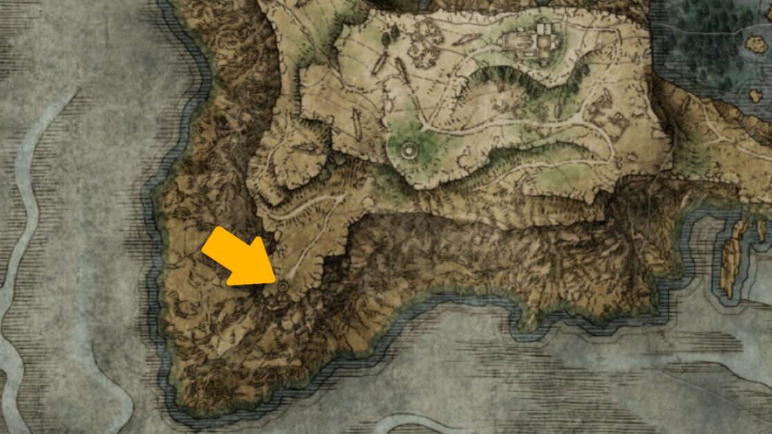 Posizione sulla mappa di Chelona's Rise a Elden Ring