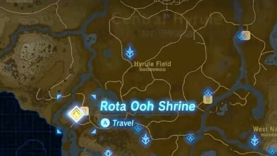 Posizione del Santuario di Rota Ooh in Zelda BOTW