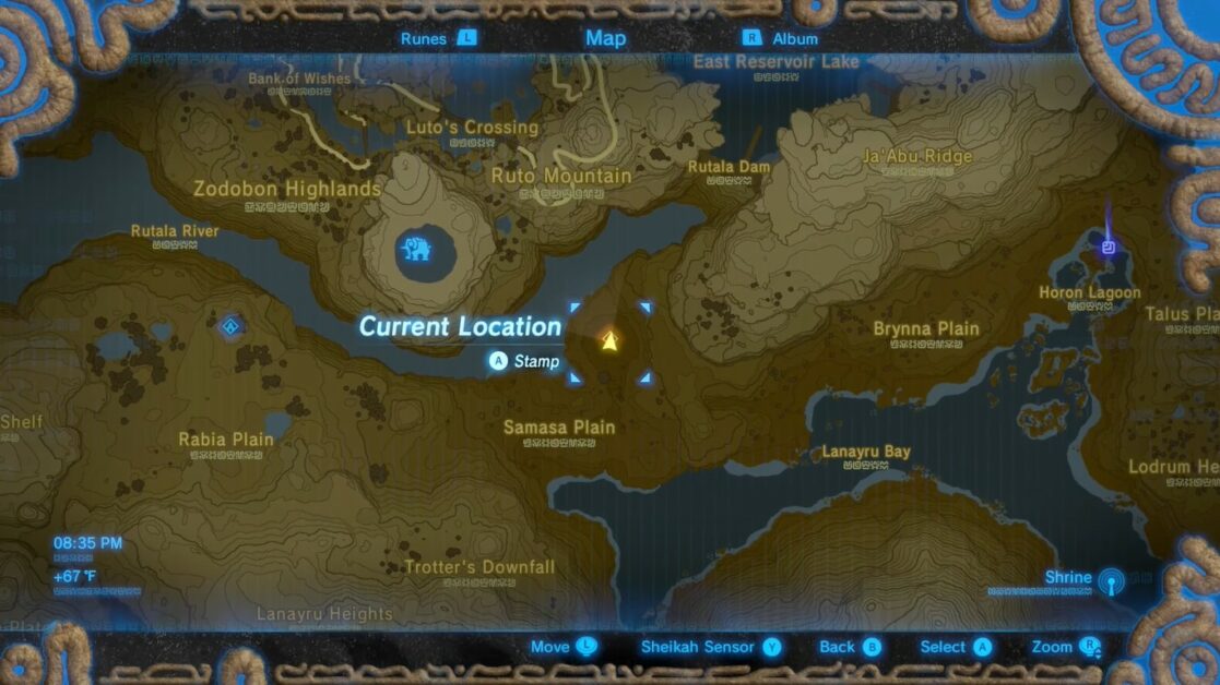 Posizione del santuario di Rucco Maag in Zelda BOTW