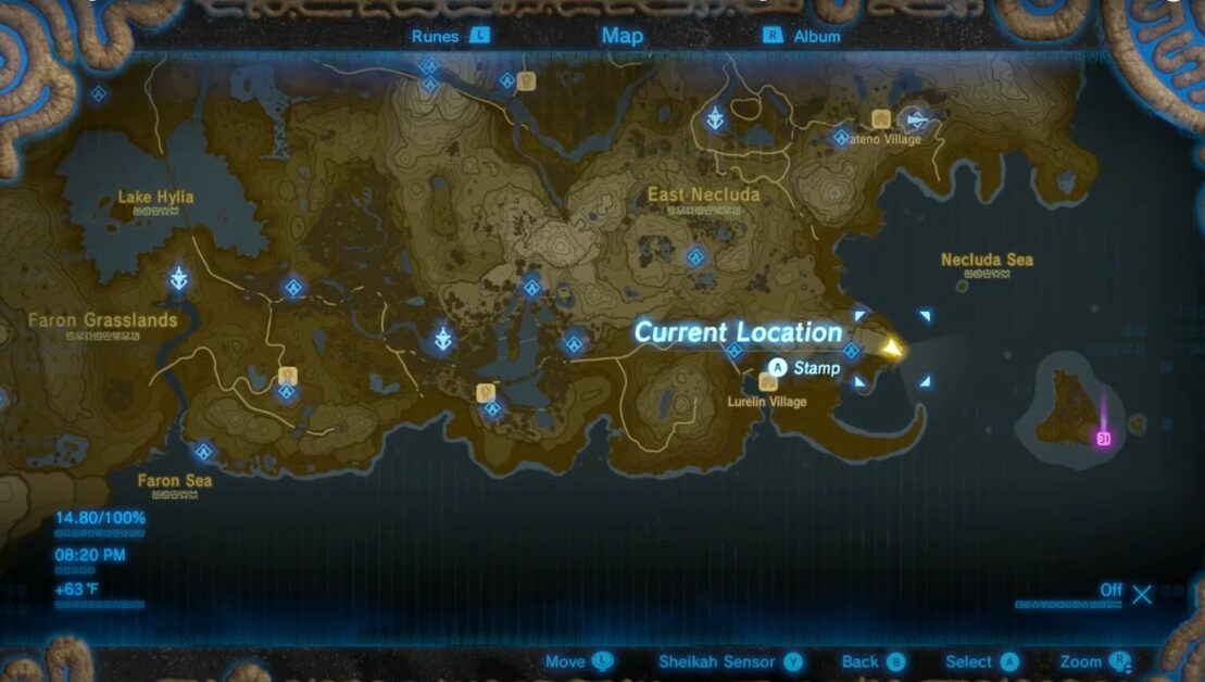 Posizione del santuario di Muwo Jeem in Zelda BOTW