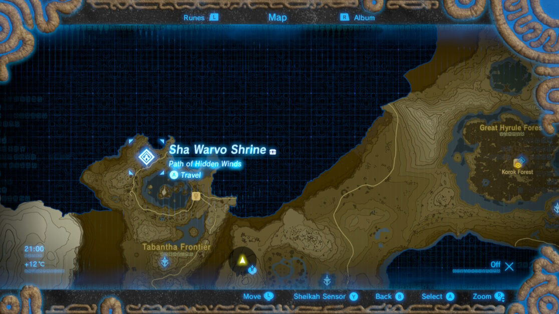 Posizione del Santuario di Sha Warvo in Zelda BOTW