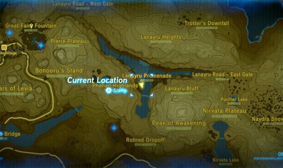 Posizione del santuario di Dow Na'eh in Zelda BOTW