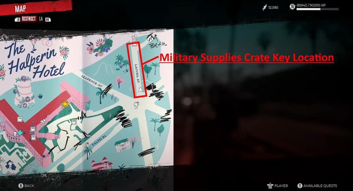 Posizione chiave del caso di forniture militari in Dead Island 2