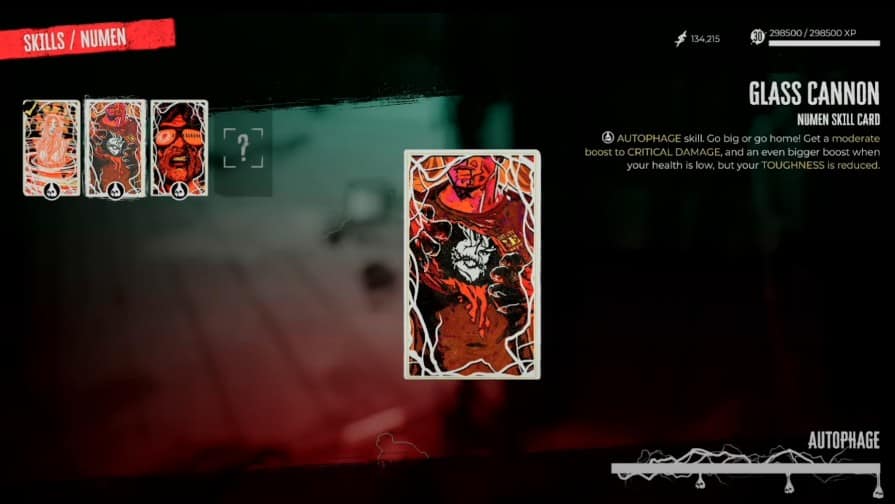 Carta abilità Numen Canyon di vetro in Dead Island 2