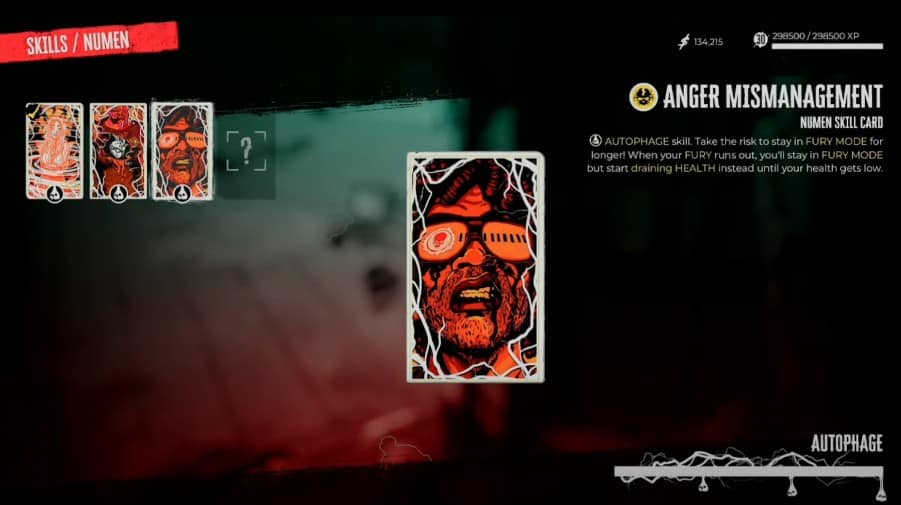 Rabbia Cattiva gestione Numen Skill Card in Dead Island 2