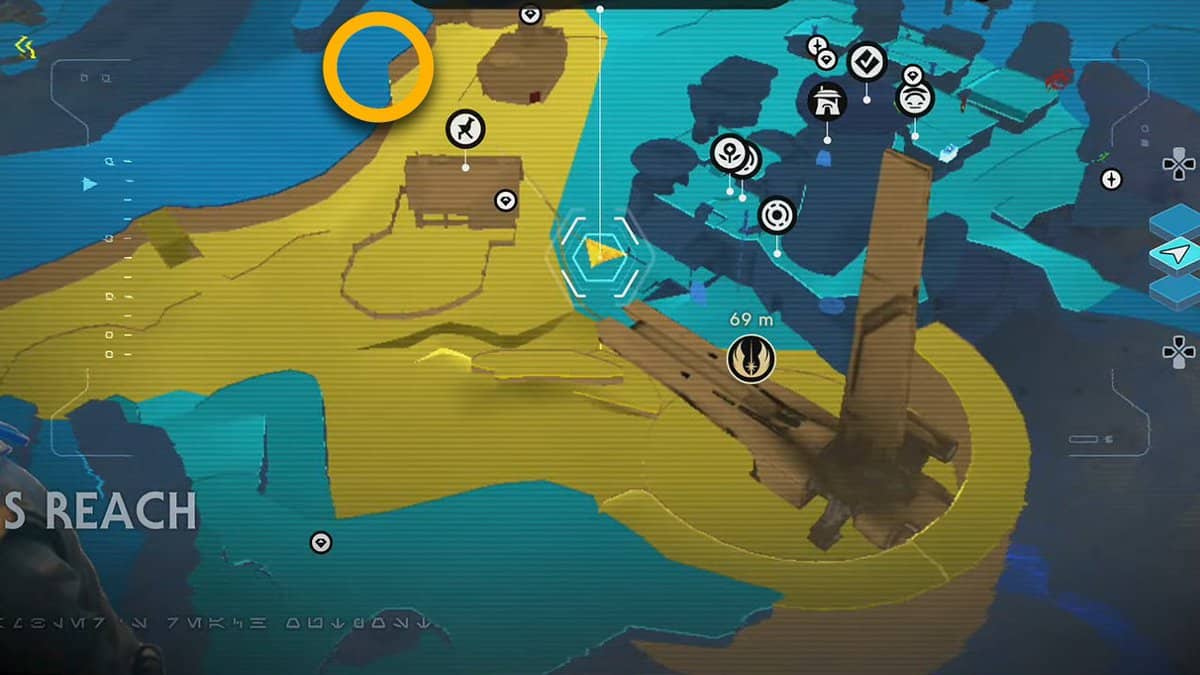 Posizione sulla mappa di Fingerlip Garpon in Jedi Survivor