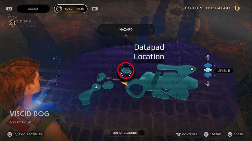 Star Wars Jedi Survivor aiuta Zygg Datapad Map