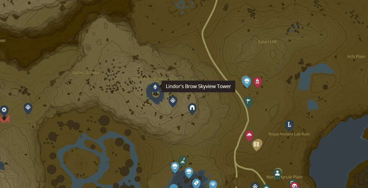 Posizione del set dell'armatura di Zelda Tears of the Kingdom Glide