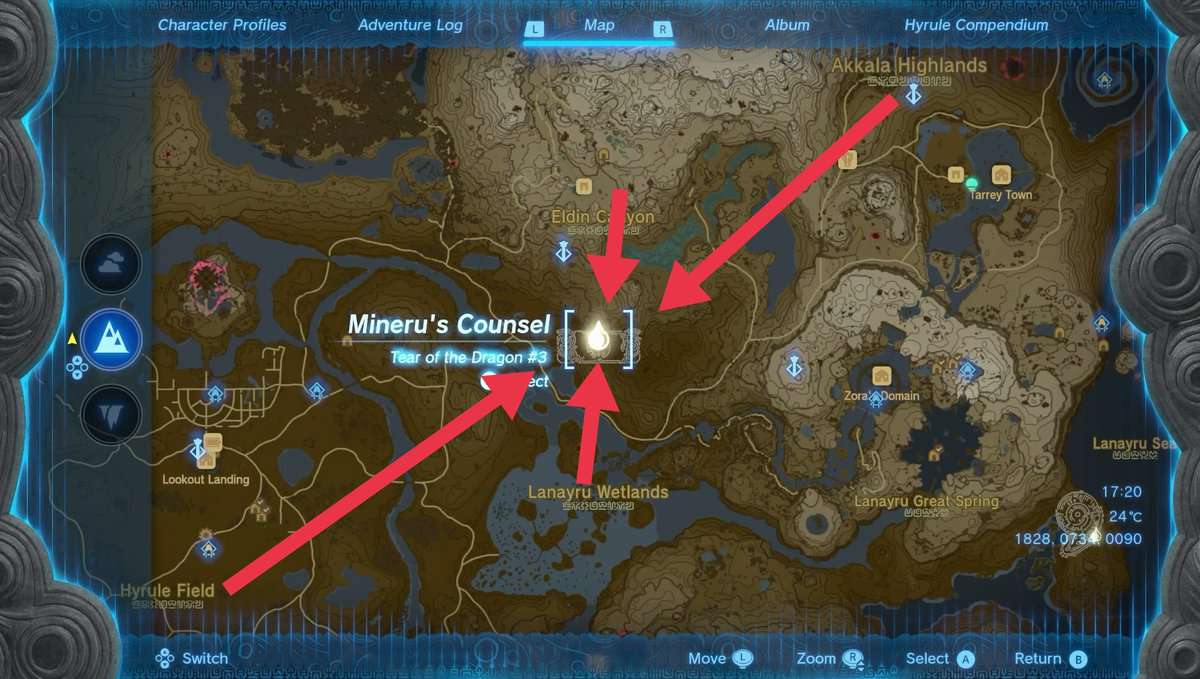 Zelda: Posizioni dei geoglifi di Tears Of The Kingdom