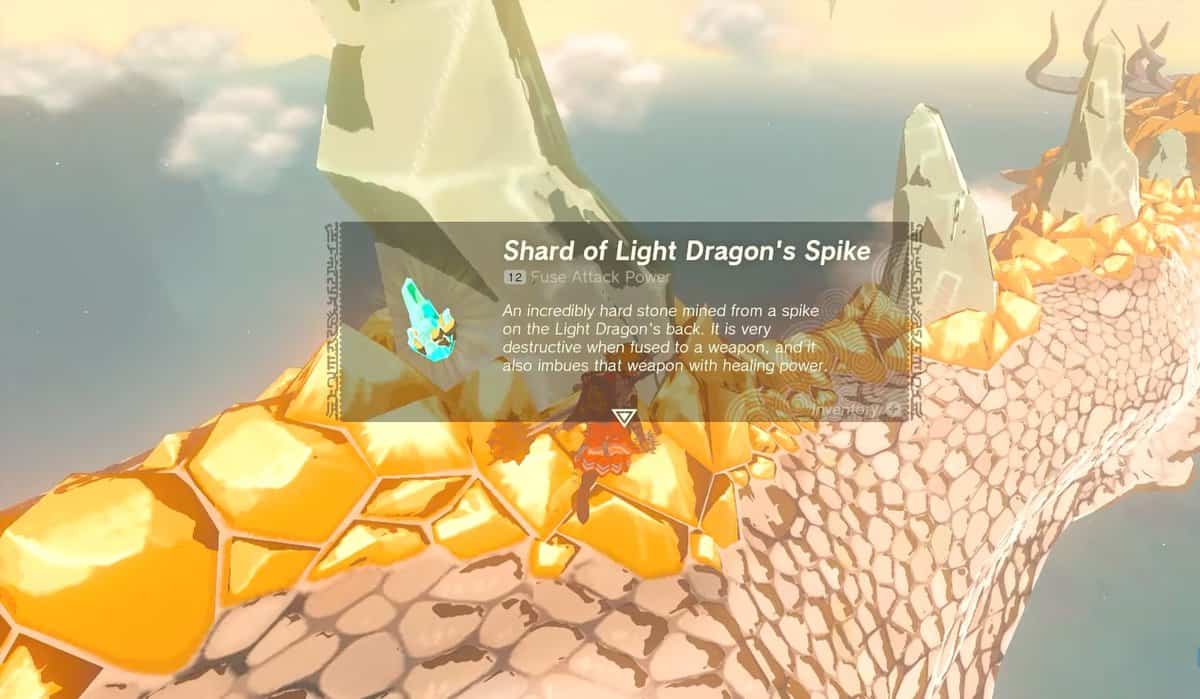 Posizione delle parti di Zelda: Tears Of The Kingdom Dragon