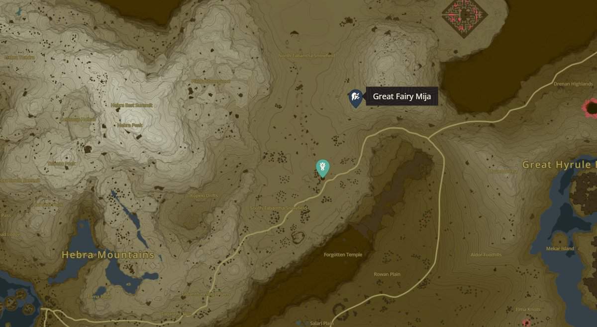 Great Fairy Fountain Posizione di Mija in Zelda TotK