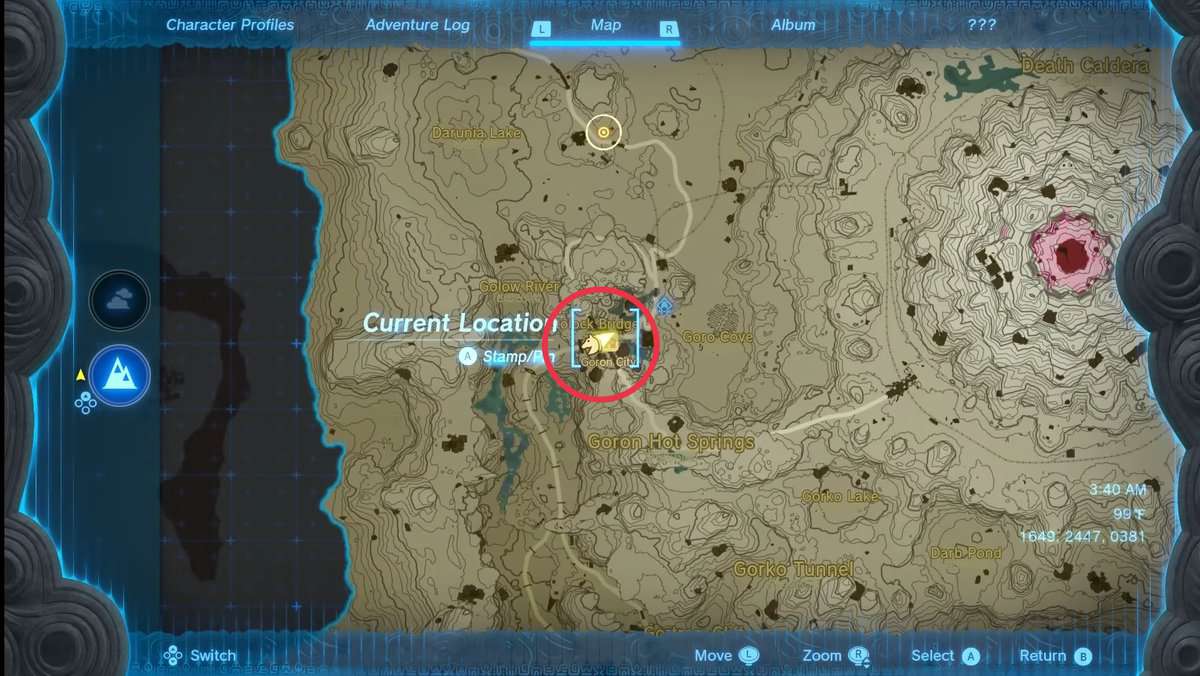 Posizioni delle statue della dea del regno delle lacrime