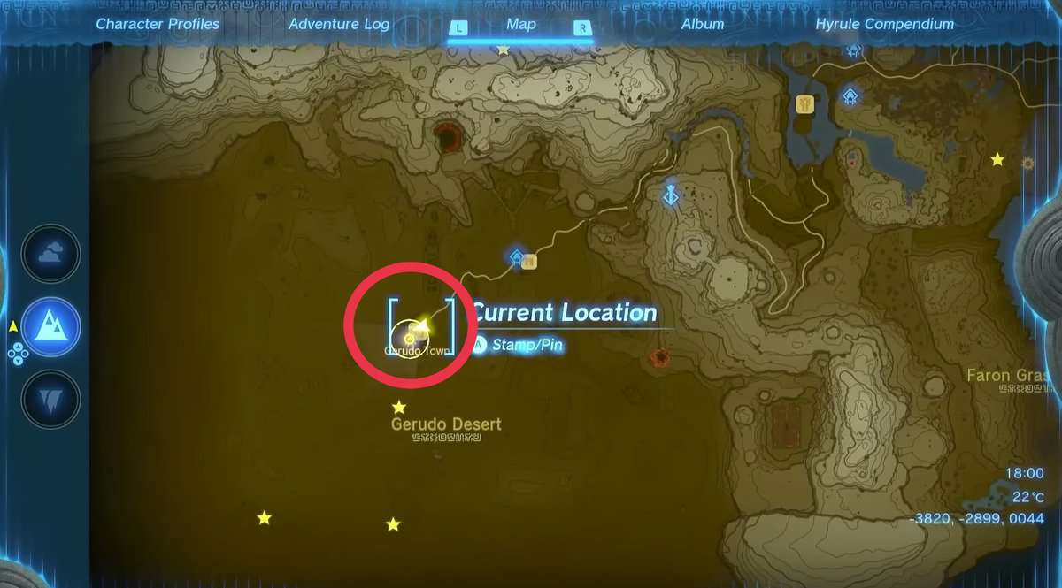 Posizioni delle statue della dea del regno delle lacrime