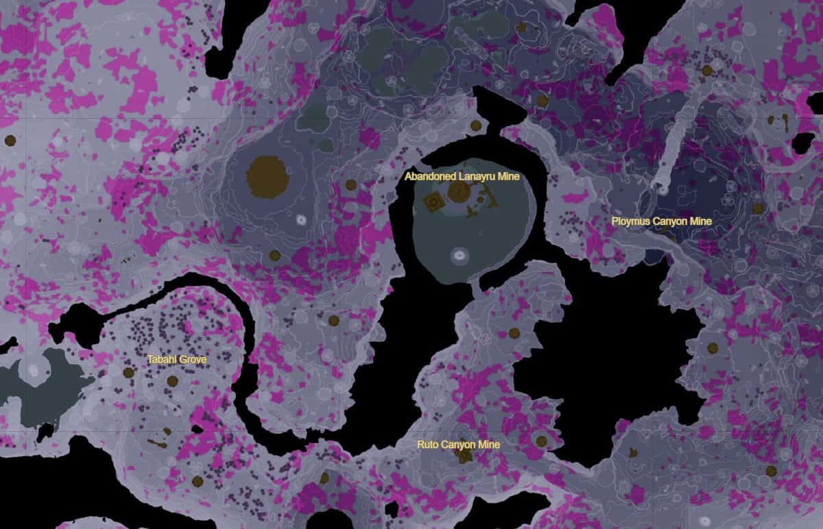Posizioni della Pietra Schema di Zelda TotK