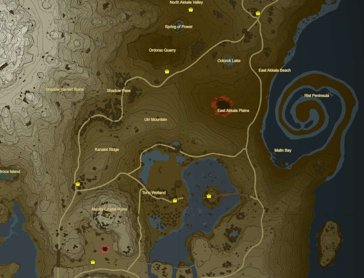 Posizioni di Cooking Pot in Zelda TotK