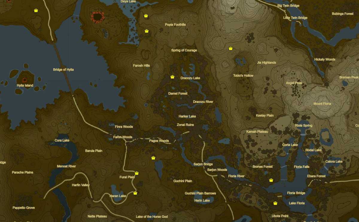 Posizioni di Cooking Pot in Zelda TotK