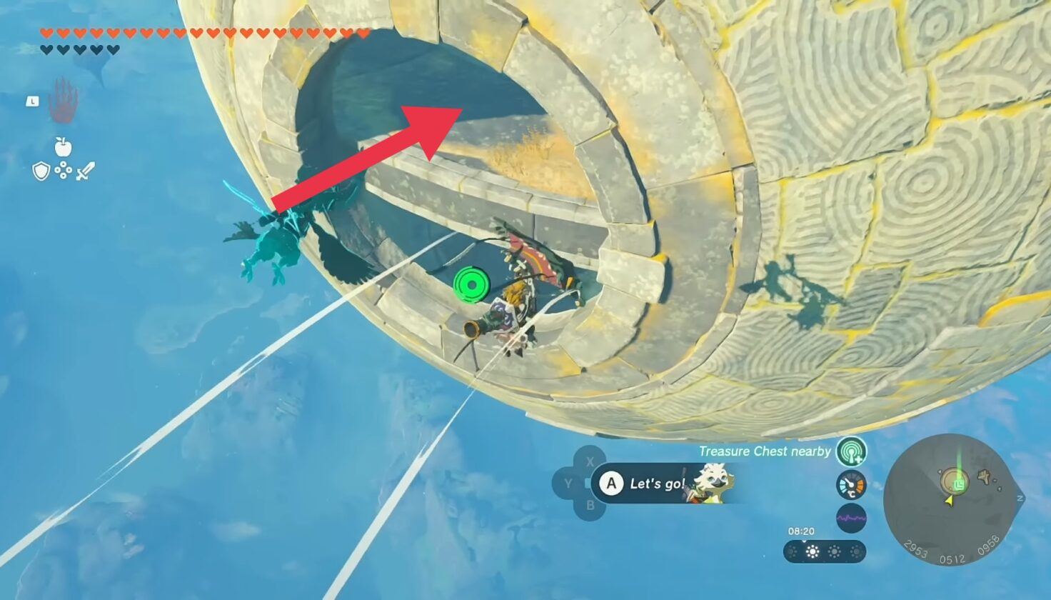 Piattaforma a sfera rotante in Zelda TotK