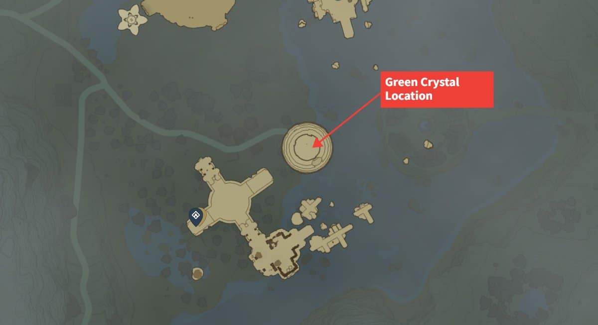 La posizione del cristallo verde della missione Sokkala Sky Crystal in TotK