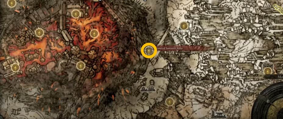 Glintstone di Azur Imposta la posizione sulla mappa in Elden Ring