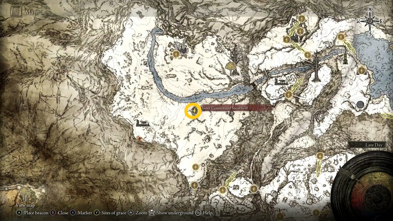 la cavalleria notturna imposta la posizione sulla mappa in Elden Ring