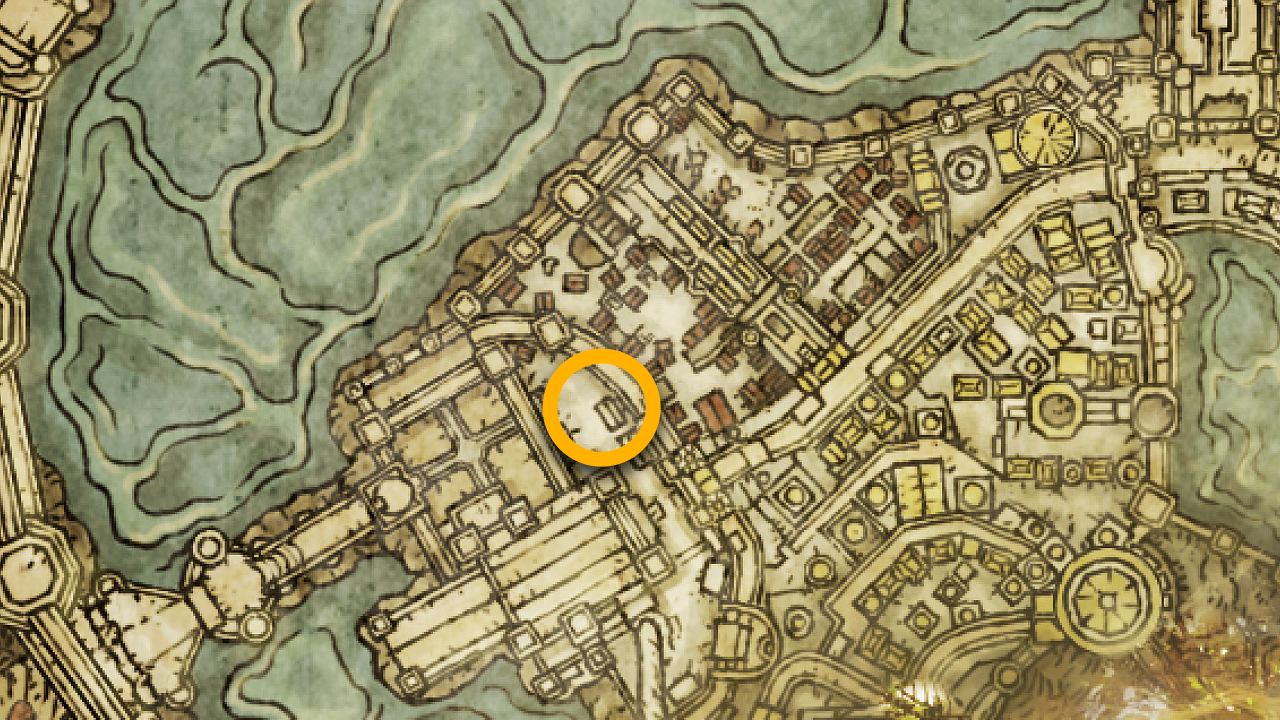 Posizione sulla mappa di Gravel Stone Seal a Elden Ring