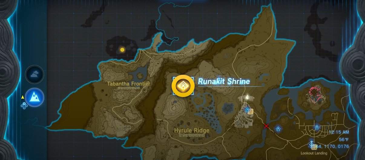 Posizione sulla mappa del Santuario Runakit in Lacrime del Regno