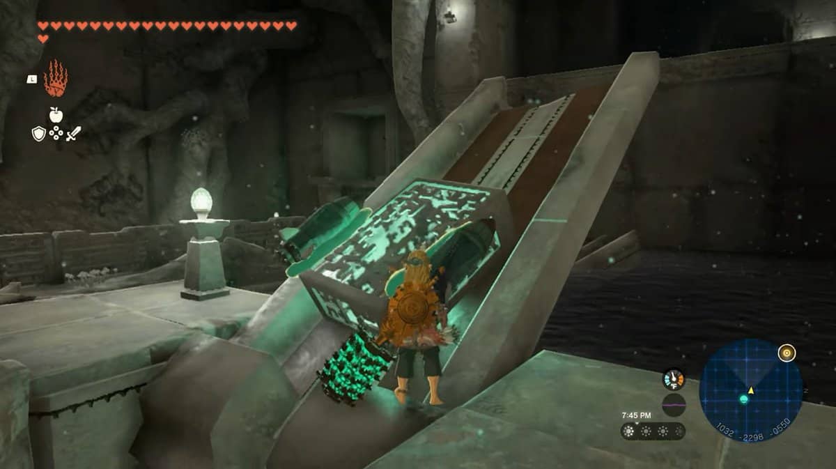 Blocca sulla rampa Deposito della gamba destra in Zelda TotK