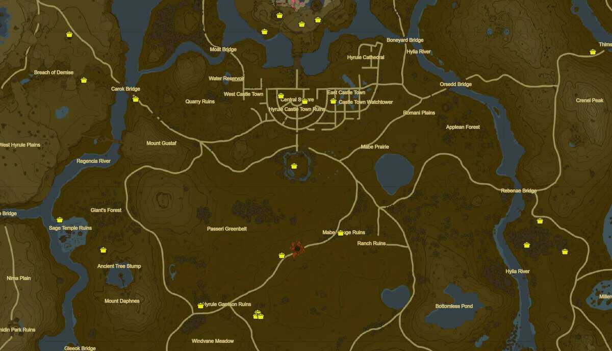 Posizioni di Cooking Pot in Zelda TotK