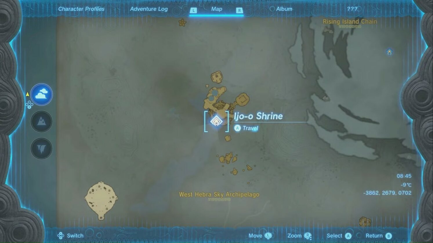 Posizione sulla mappa del Santuario Ijo-o in Lacrime del Regno