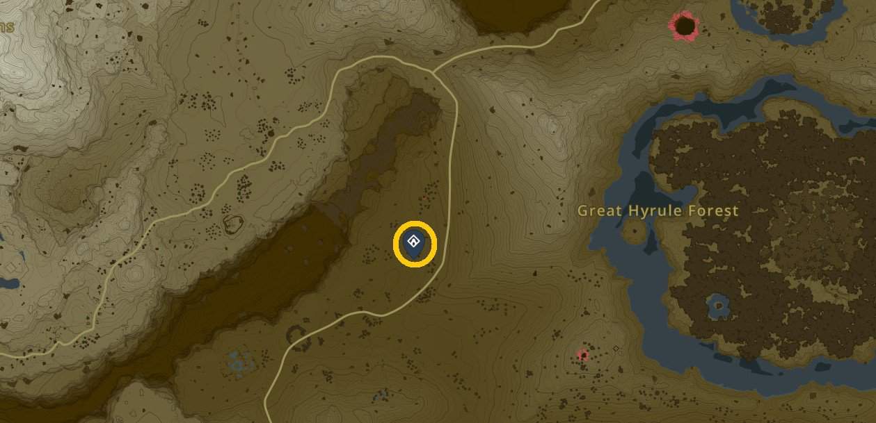 Posizione sulla mappa del Santuario Kiuyoyou in Lacrime del Regno