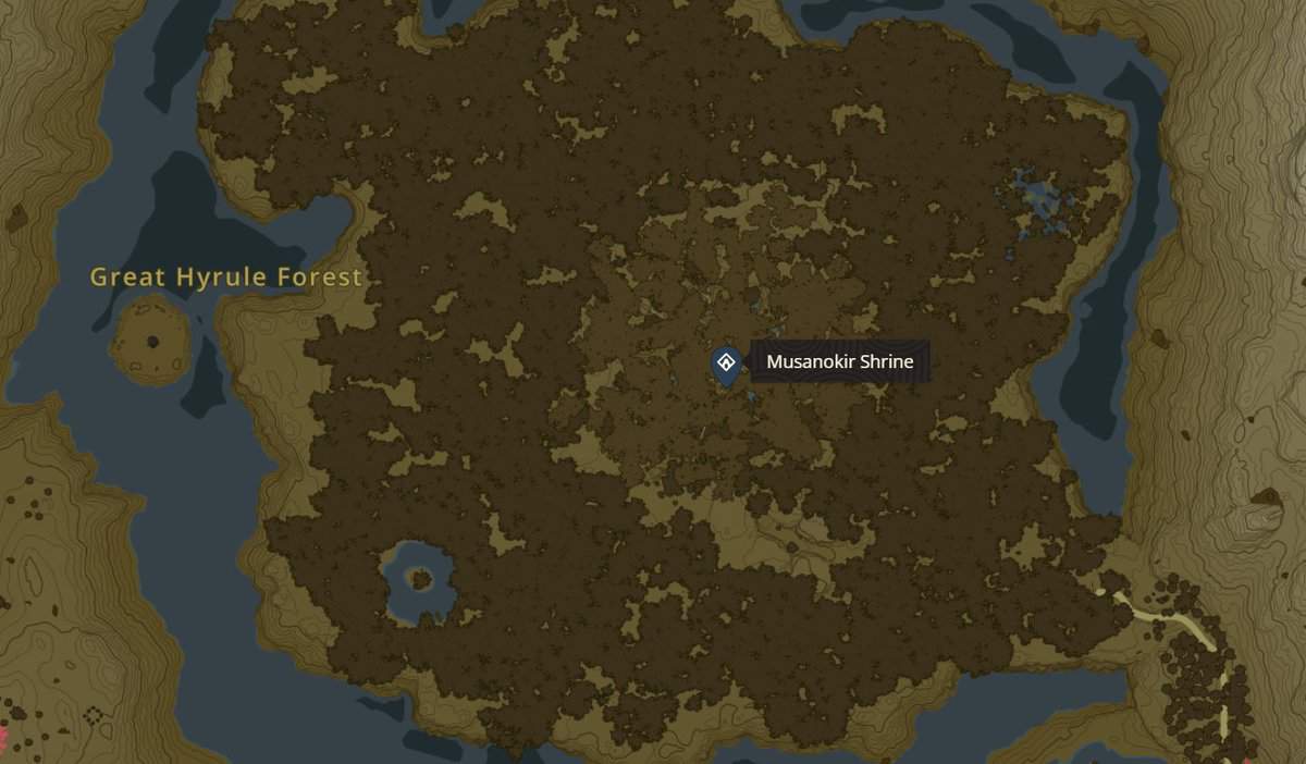Posizione del Santuario Musanokir in Zelda TotK
