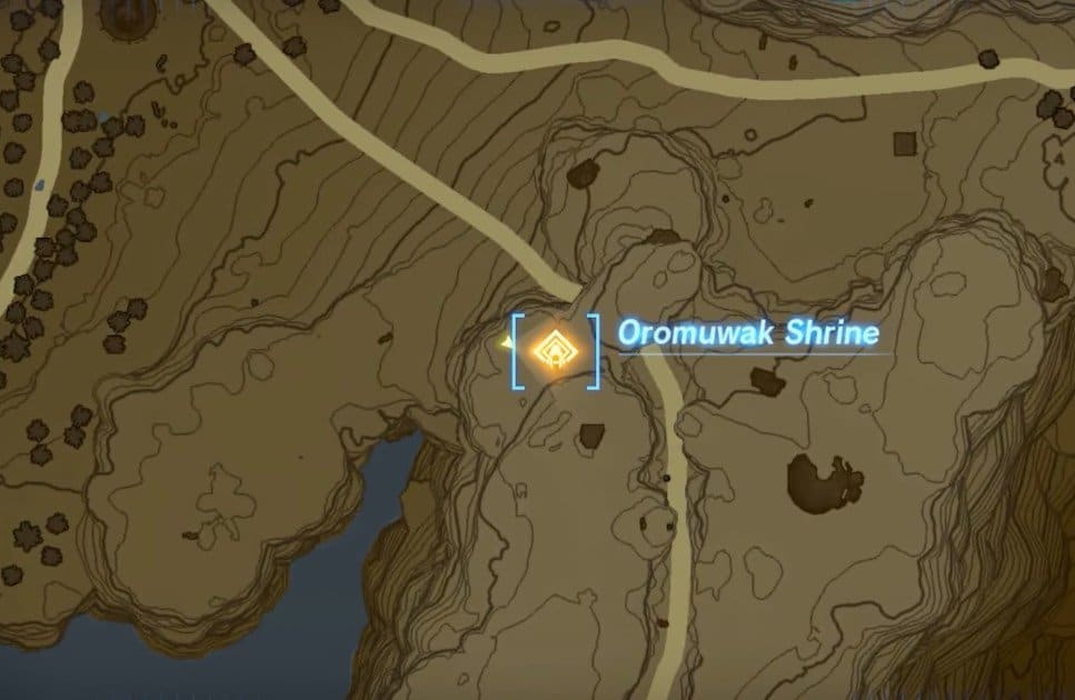 Posizione sulla mappa del Santuario di Oromuwak in Lacrime del Regno