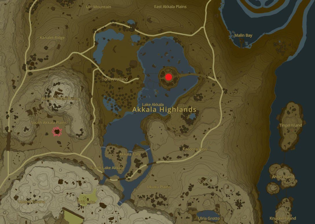 Posizione di Tarrey Town in Zelda TotK