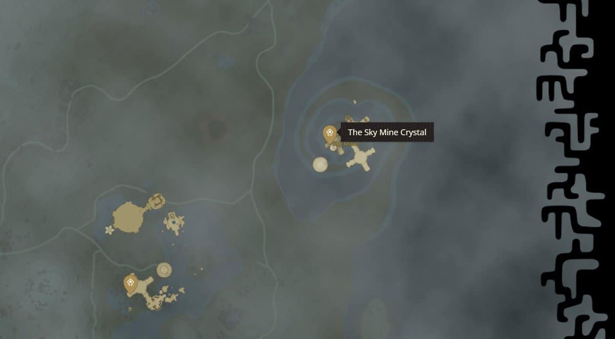 La posizione del cristallo della miniera di cielo in Zelda TotK