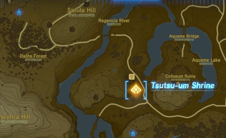 Posizione sulla mappa del Santuario di Tsutsu-um in Lacrime del Regno