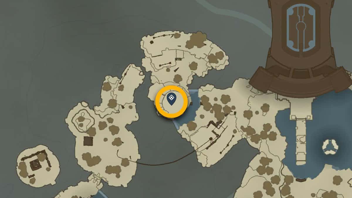 Posizione sulla mappa del Santuario di Ukouh in Zelda: TotK